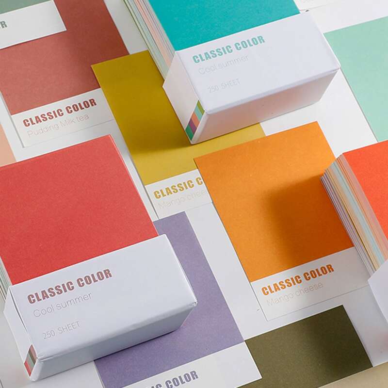 

250sheets Solid Random Memo Paper, Multicolor