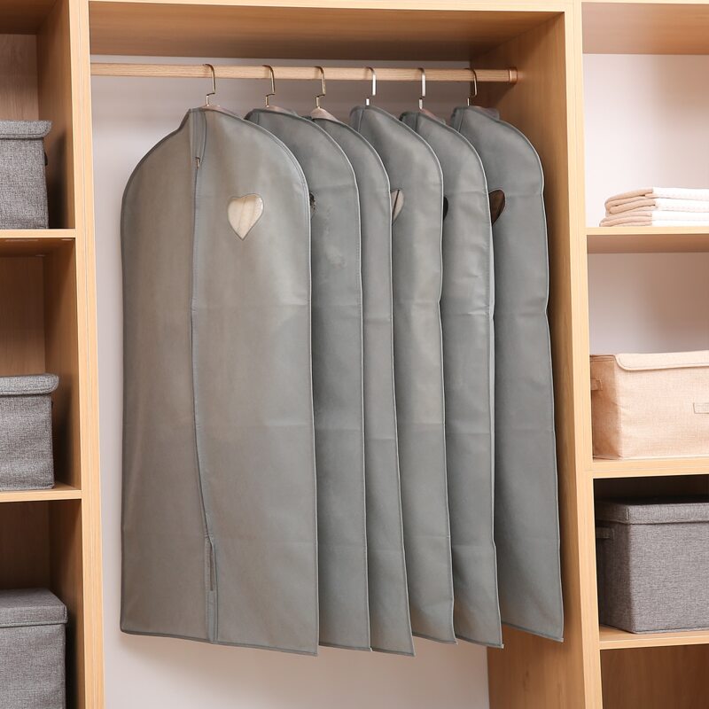 

1pc Heart Clothes Dust Cover, Grey