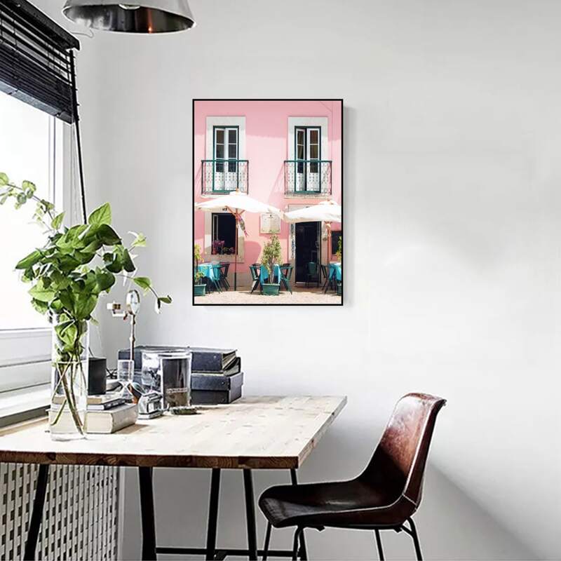 

House Print Wall Painting Without Frame, Multicolor