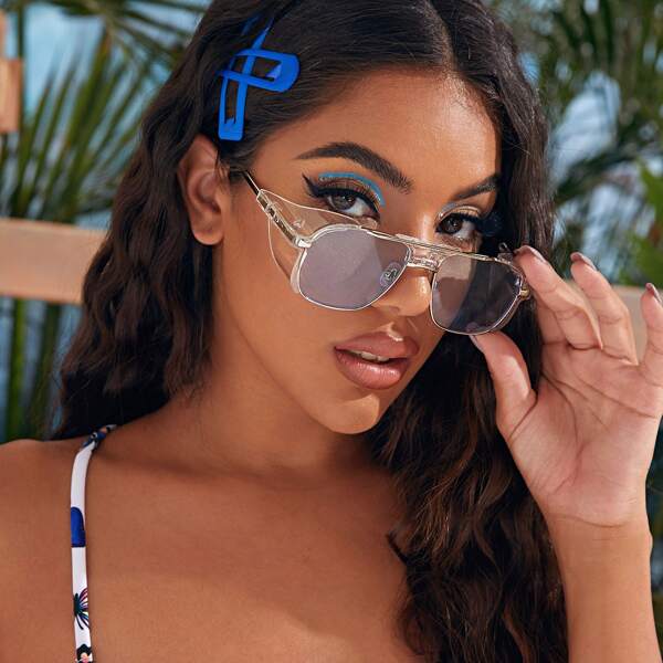 

Top Bar Tinted Lens Sunglasses, Blue
