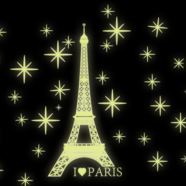 

Tower Print Luminous Wall Sticker, Lime green