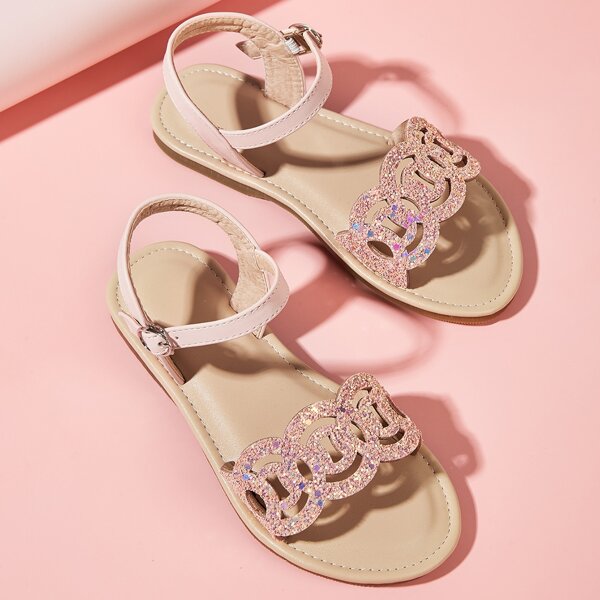

Toddler Girls Glitter Detail Cut-out Band Sandals, Pink