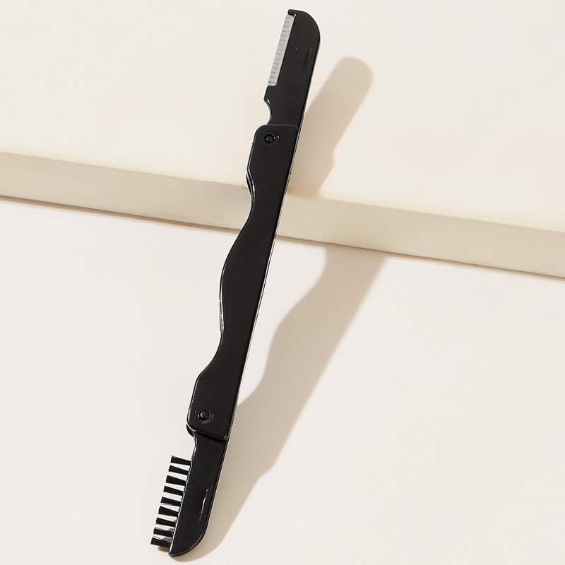 

1pc Dual-purpose Foldable Eyebrow Trimmer, Black