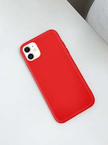 1pc Solid Case tương thích với iPhone - Đỏ - Xem 3