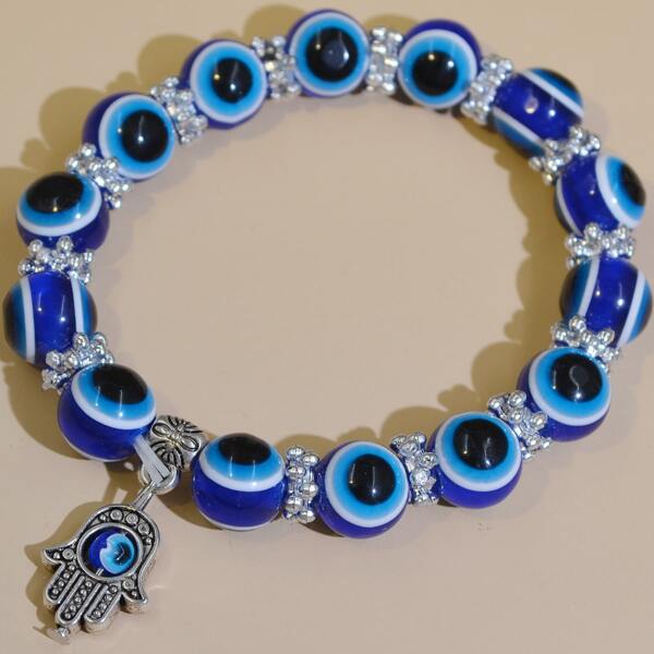 

Men Evil Eye Beaded Bracelet, Blue
