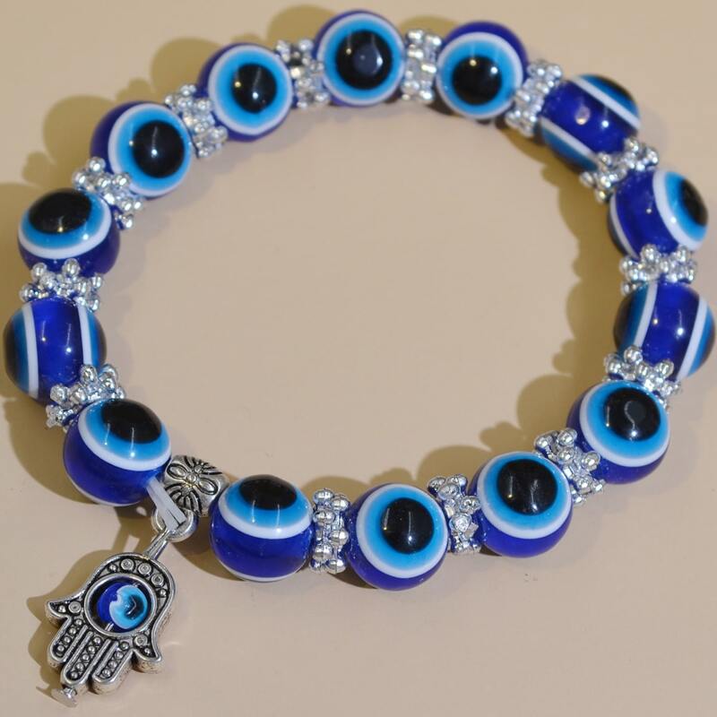 

Guys Evil Eye Beaded Bracelet, Blue