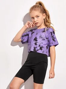 SHEIN Bộ hai mảnh Gái Cà vạt nhuộm Nhiều màu Giải trí - Nhiều màu - Xem 1