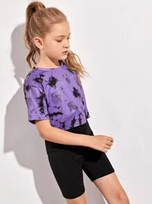 SHEIN Bộ hai mảnh Gái Cà vạt nhuộm Nhiều màu Giải trí - Nhiều màu - Xem 3