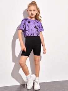 SHEIN Bộ hai mảnh Gái Cà vạt nhuộm Nhiều màu Giải trí - Nhiều màu - Xem 4