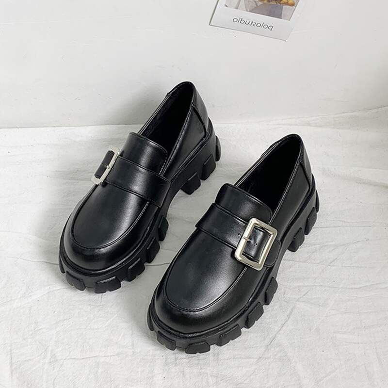 

Buckle Slip On Wedges, Black