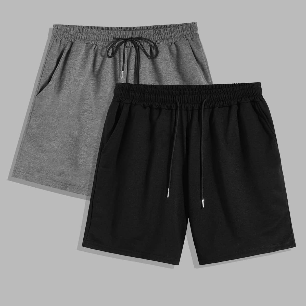 

Guys 2pcs Drawstring Waist Shorts 7'', Multicolor
