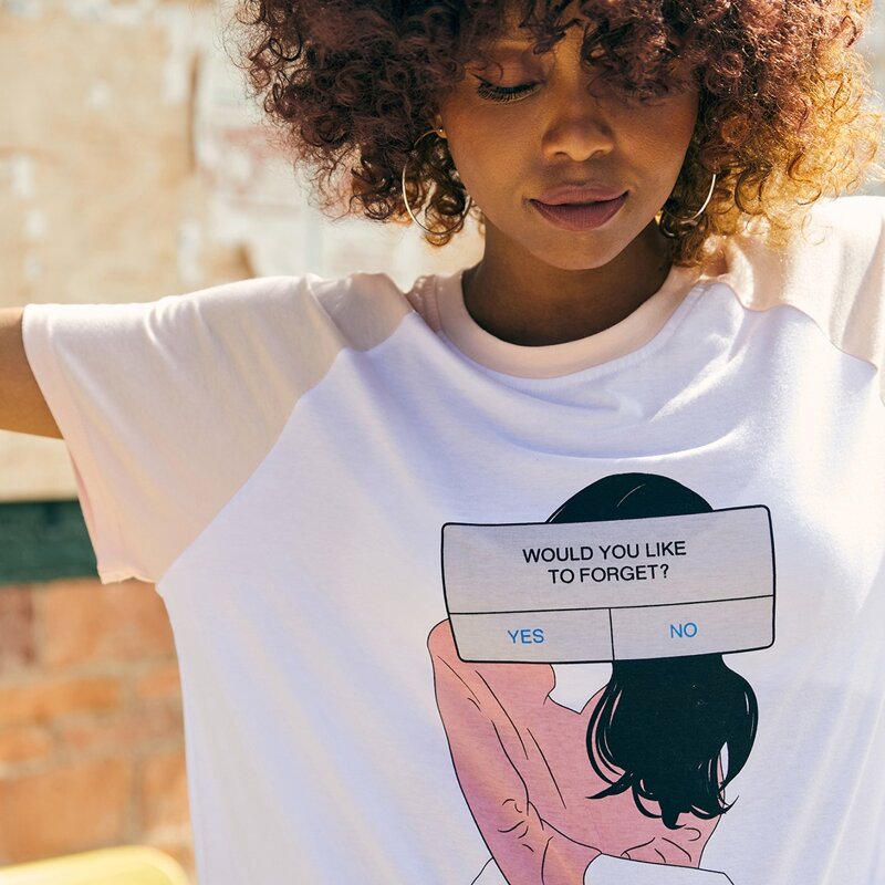

ROMWE X Naya ismael Figure Graphic Oversized Tee, White