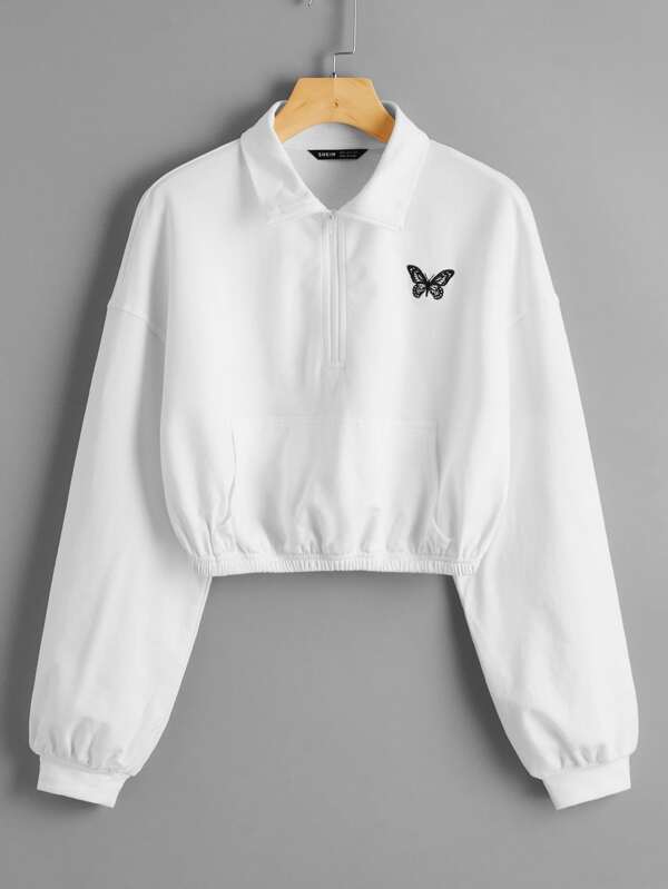 embroidered sweatshirts with collar