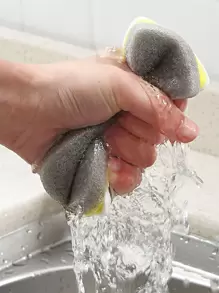 4pcs Cartoon Face Print Cleaning Sponge,Kitchen,Bathroom,Home,Household Suppliers - Multicolor - View 6