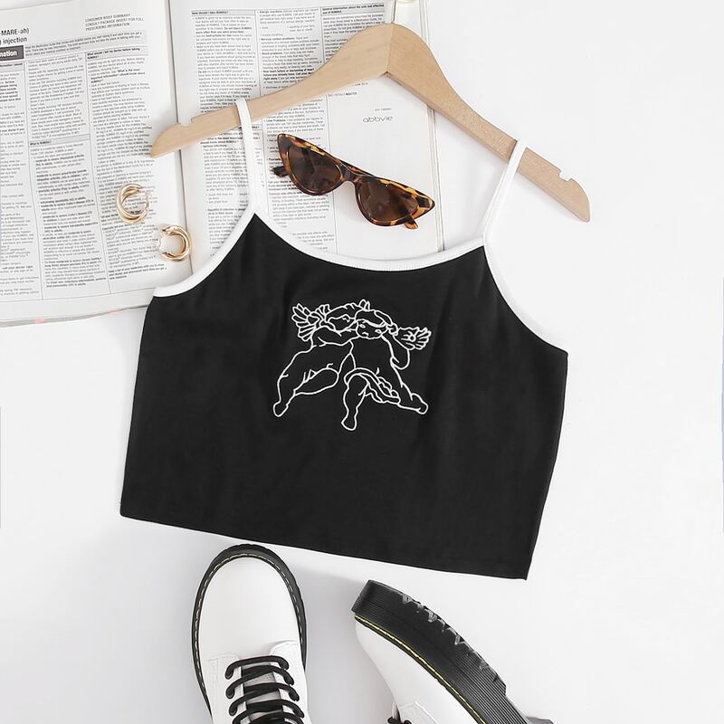 

Angel Ringer Cami, Black