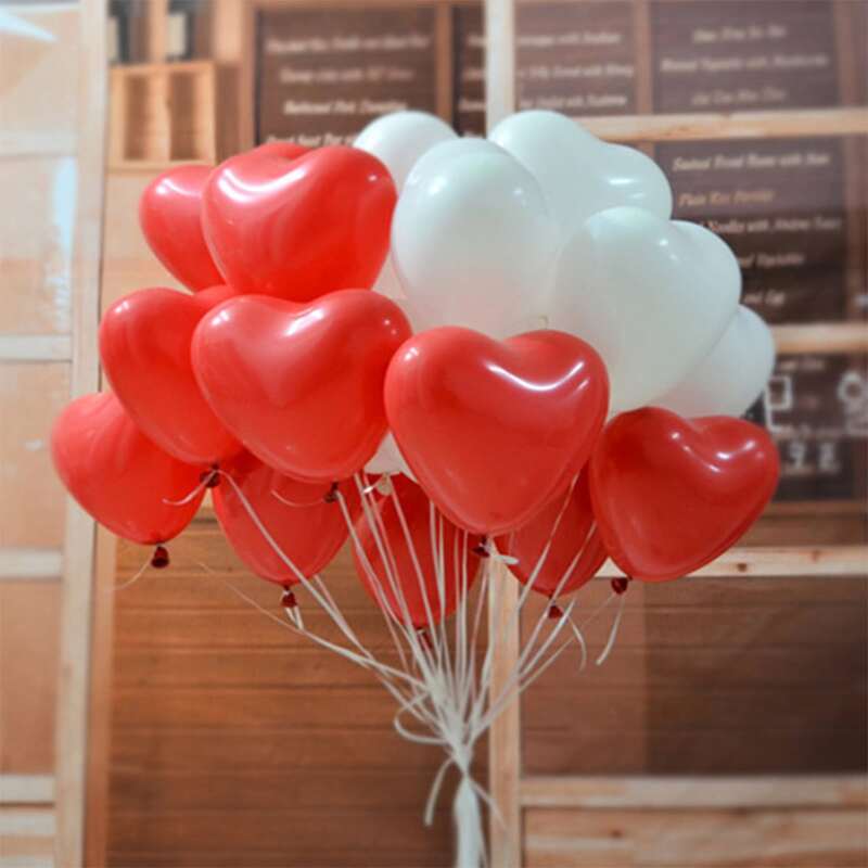 

20pcs Heart Shaped Balloon Set, Multicolor