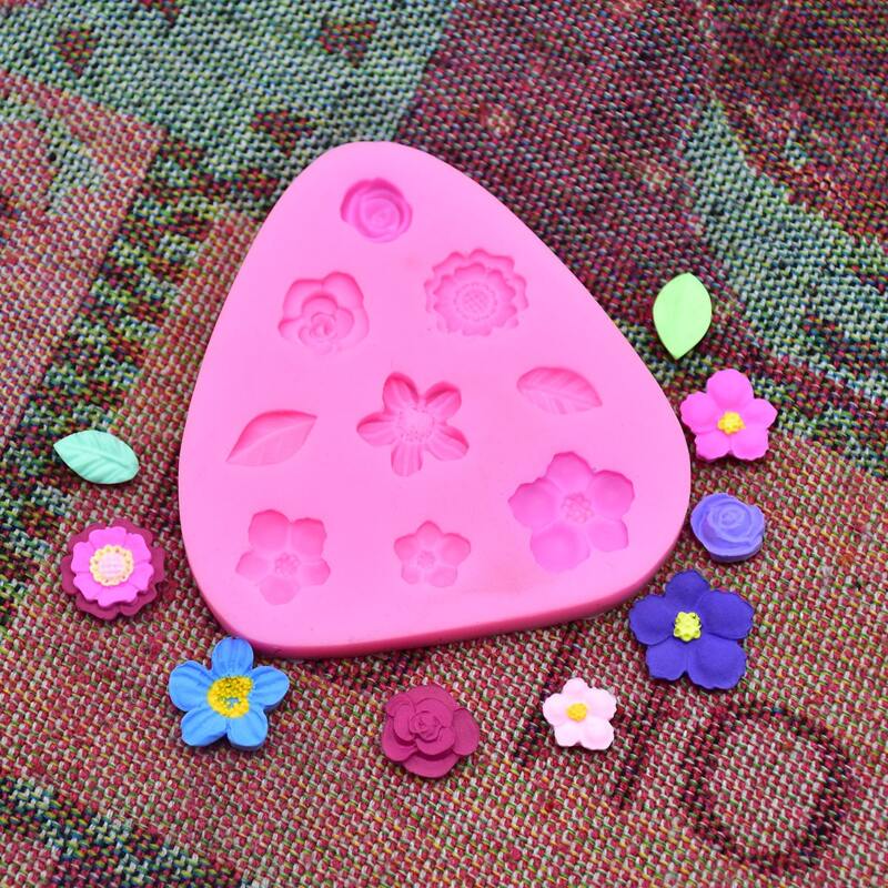 

1pc Silicone Flower Chocolate Mold, Hot pink