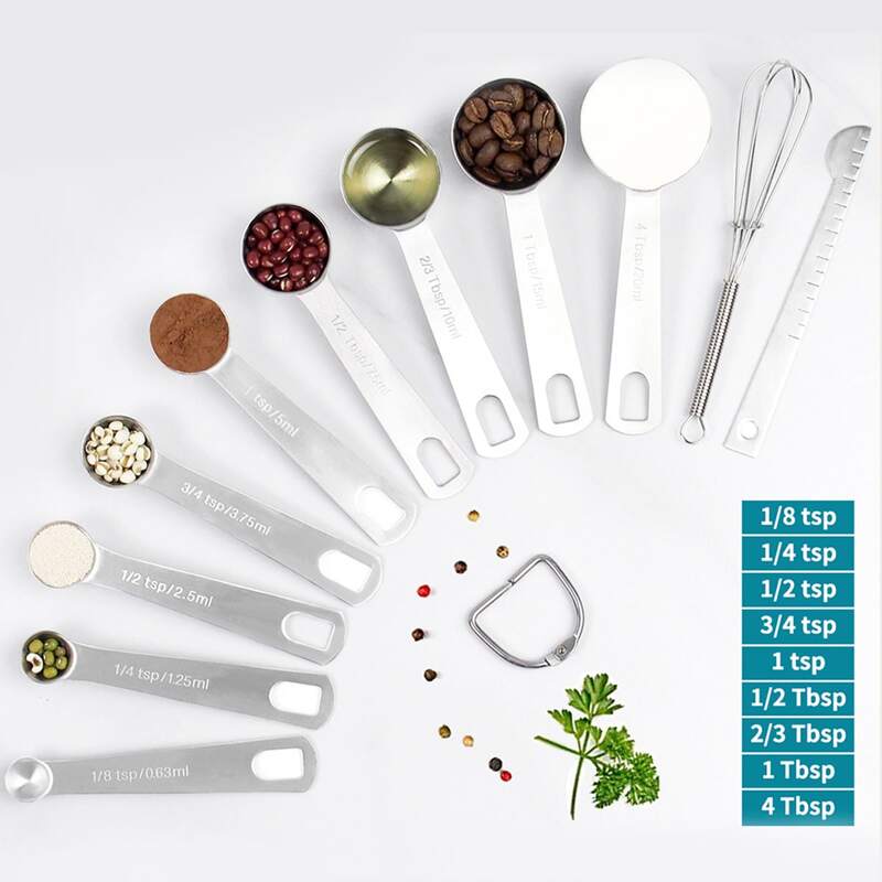 

11pcs Measuring Spoon & Whisk Set, Silver