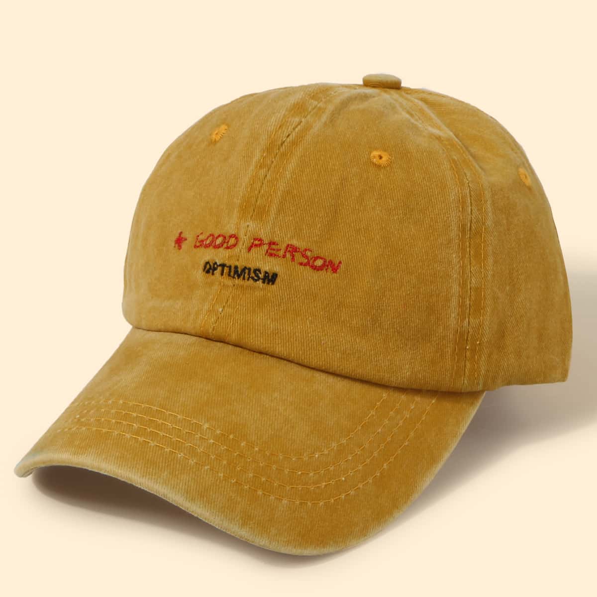 

Guys Letter Embroidery Baseball Cap, Yellow