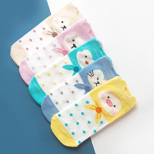 

5pairs Cartoon Graphic Socks, Multicolor
