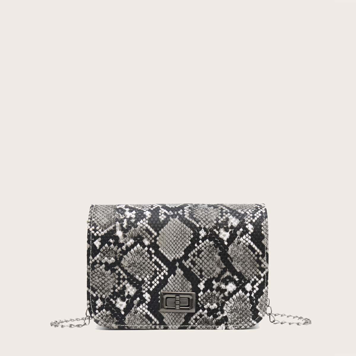 

Snake Skin Crossbody Bag, Multicolor