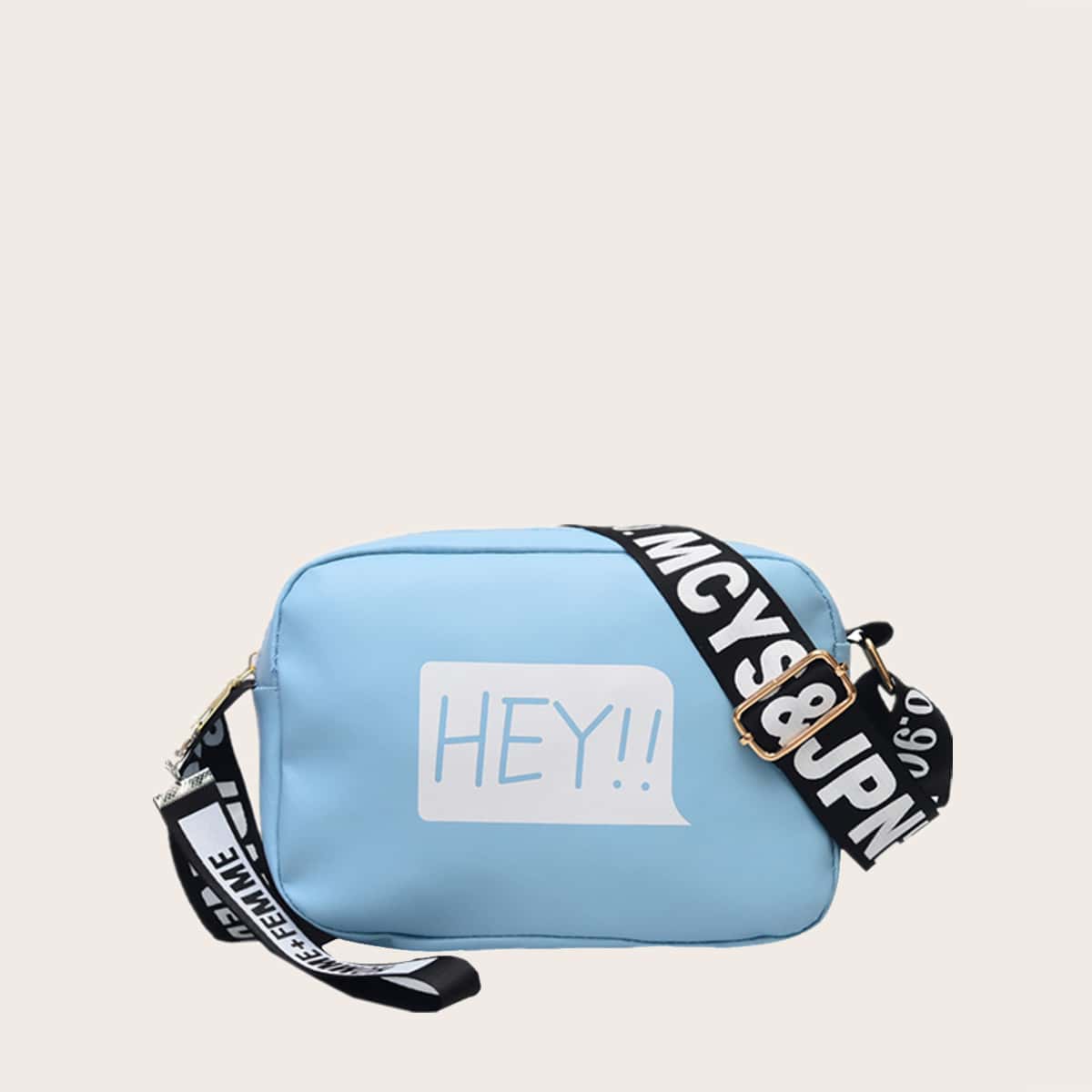 

Letter Graphic Crossbody Bag, Pastel baby blue