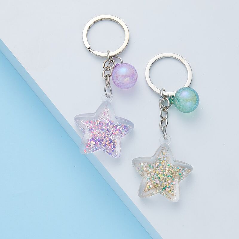 

2pcs Seastar Pendant Key Chain, Multicolor