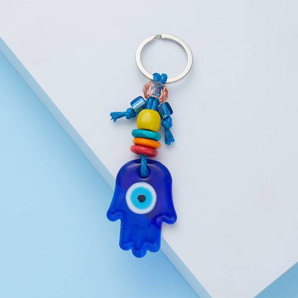 

Hand Charm Keychain, Blue