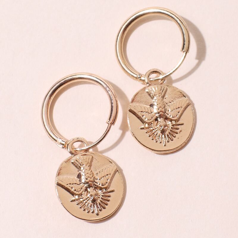 

Coin Hoop Earrings, Gold