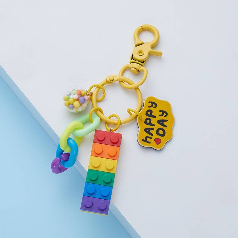 

Color Slogan Pendant Key Chain, Multicolor