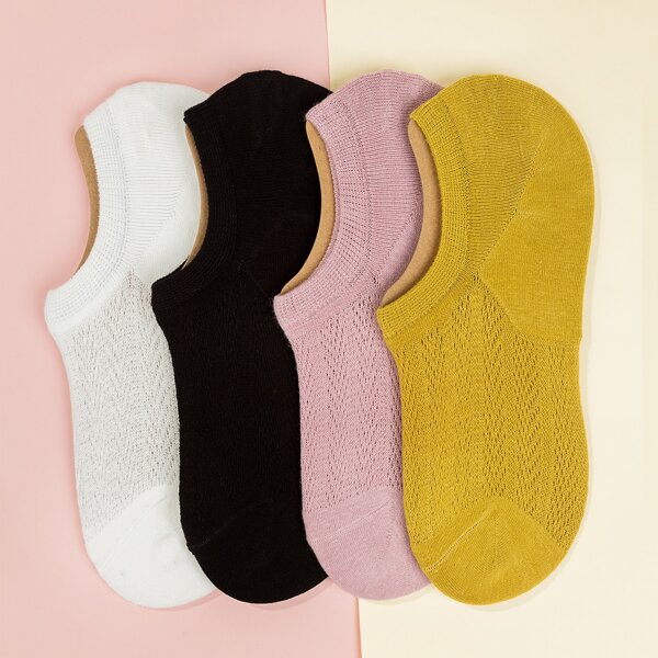 

4pairs Color Boat Socks, Multicolor