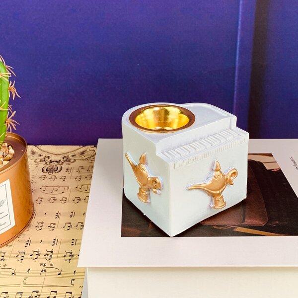 

Piano Design Incense Burner, White