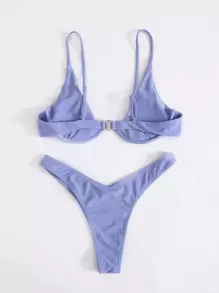 SHEIN Swim Summer Beach Underwire High Leg Bikini Set