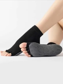 1 par calcetines de cinco dedos de yoga - Negro - Ver 1