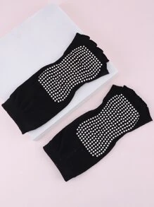 1 par calcetines de cinco dedos de yoga - Negro - Ver 5