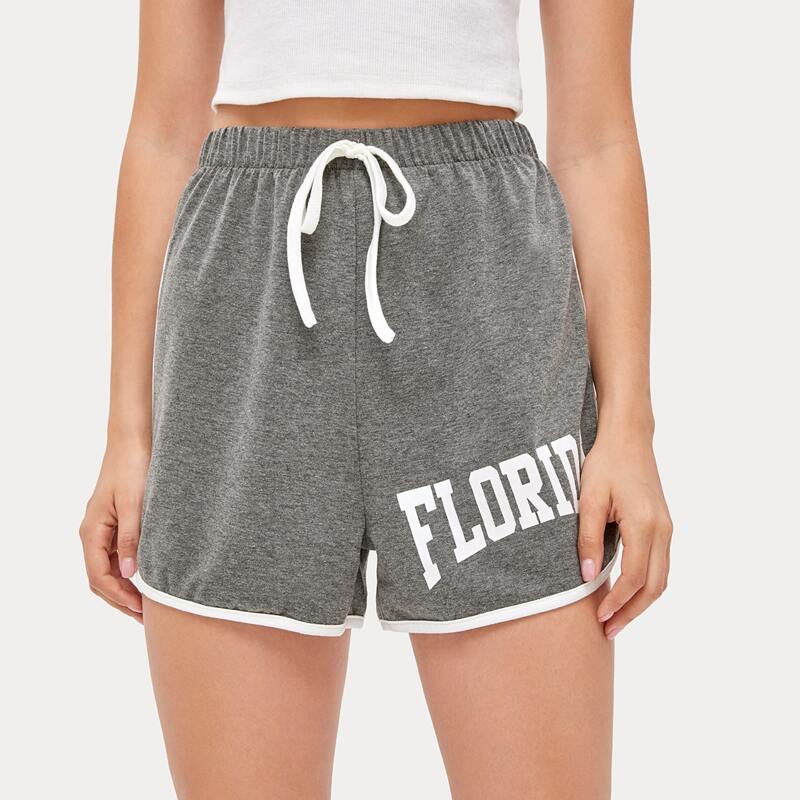 

Letter Graphic Shorts, Grey