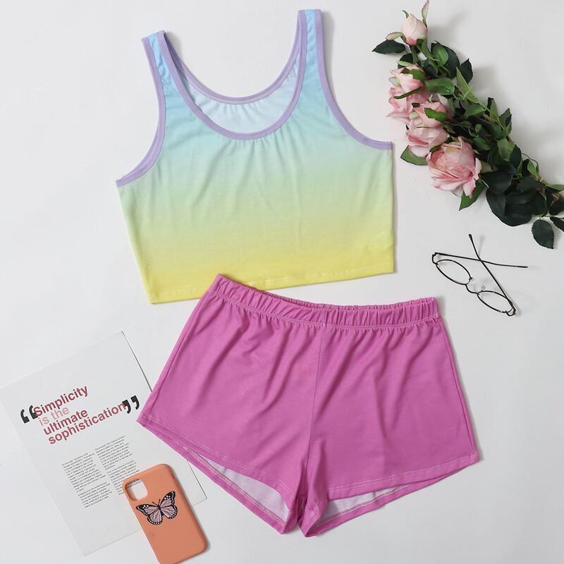 

Ombre Shorts PJ Set, Multicolor