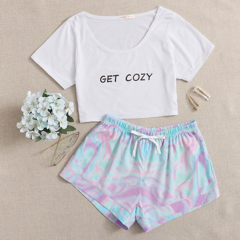 

Tie Dye Shorts PJ Set, Multicolor
