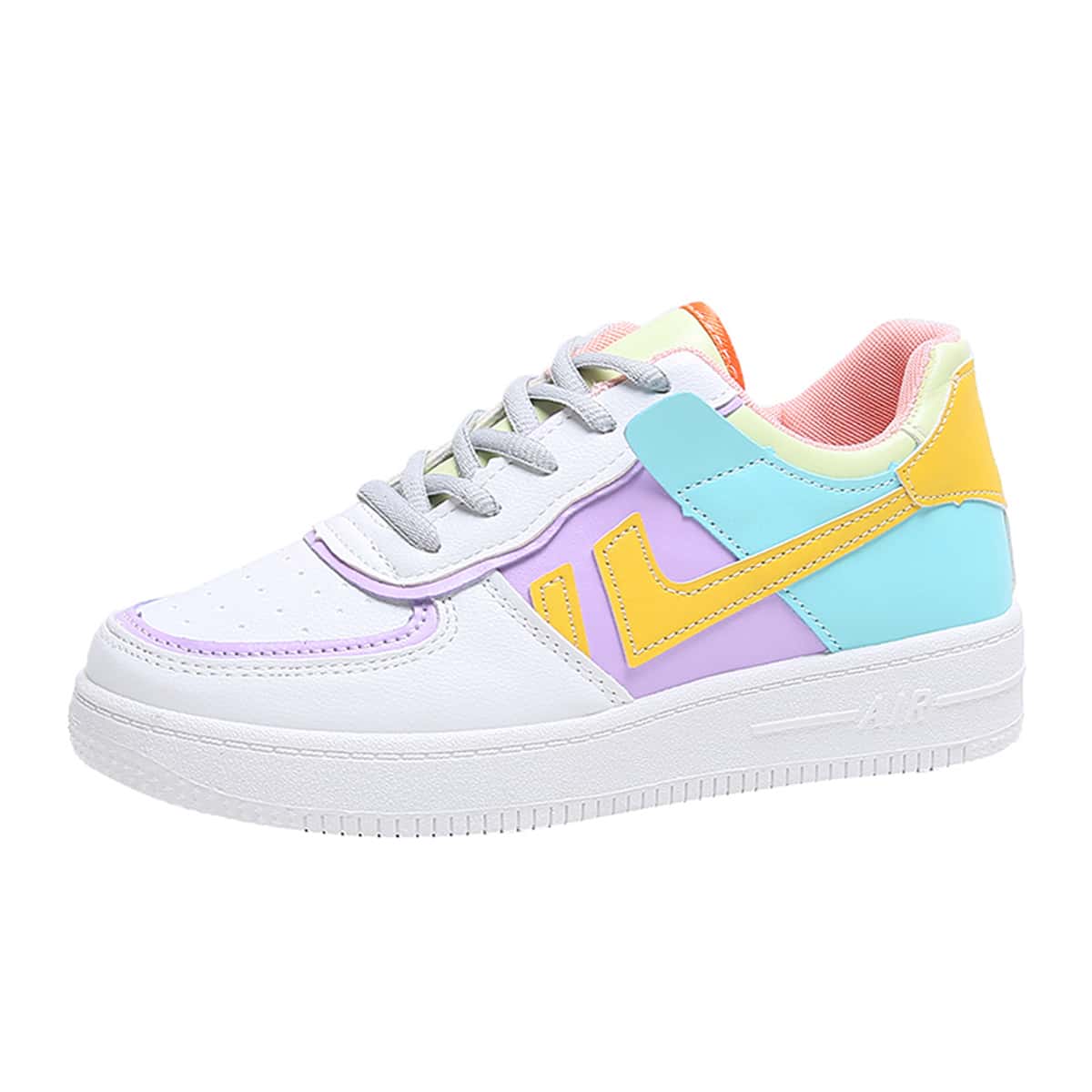 

Colorblock Lace-up Skate Shoes, Multicolor