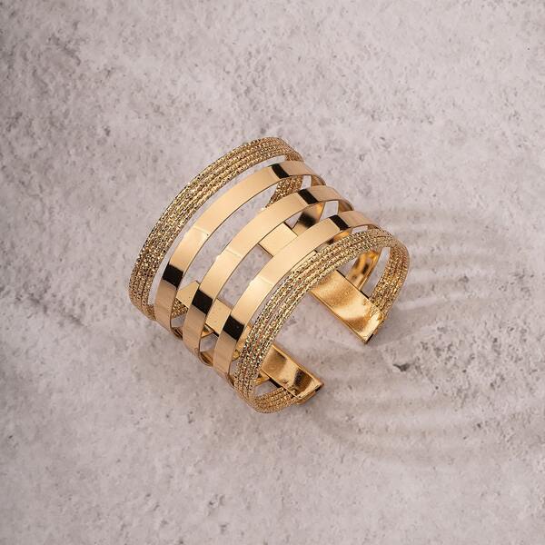 

Men Metal Open Bracelet, Gold