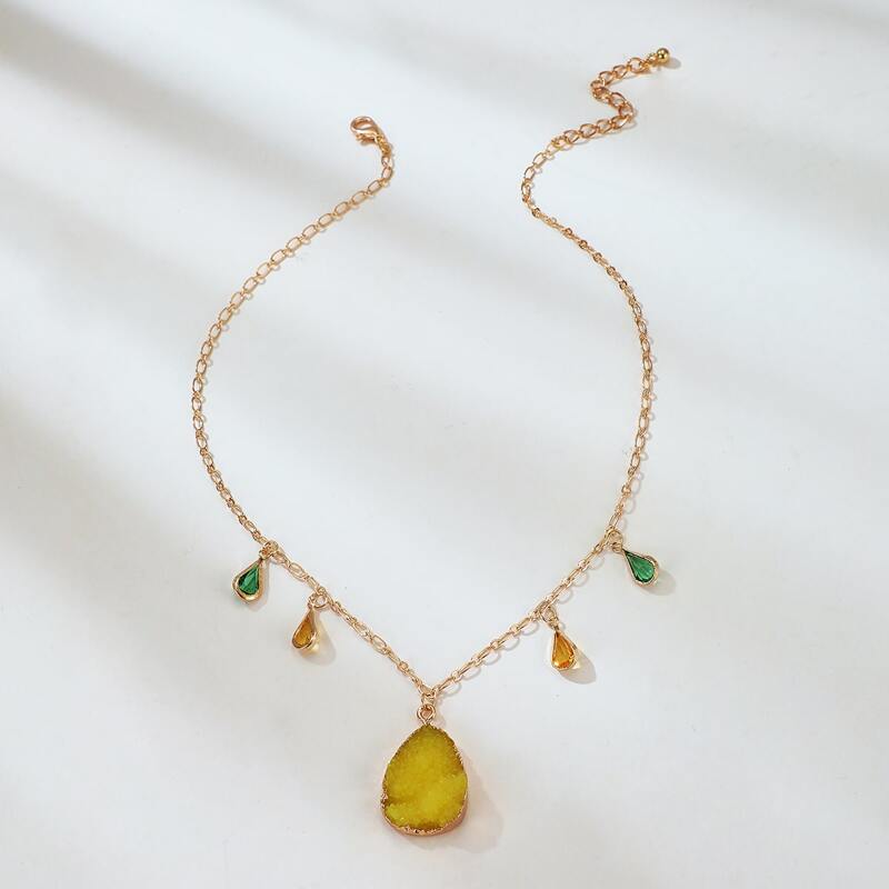 

Gemstone Pendant Necklace, Gold