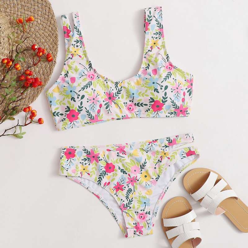 

Floral Bikini Swimsuit, Multicolor
