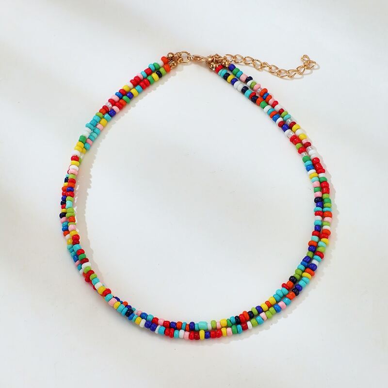

Colourful Beaded Layered Choker, Multicolor