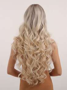 1pc Natural Long Curly Wig - Beige - View 2