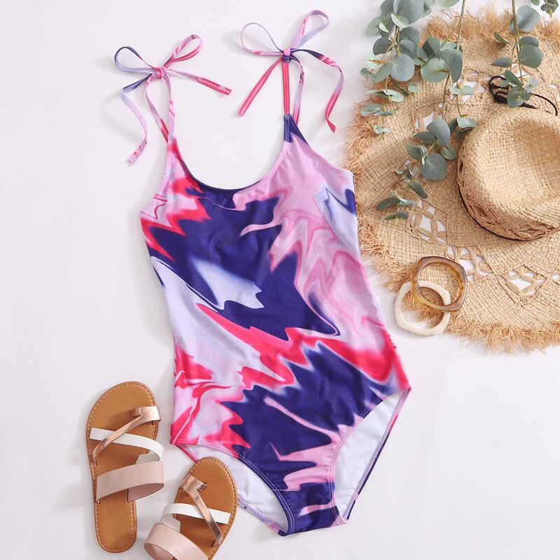 

Tie Dye Cami One Piece Swimsuit, Multicolor
