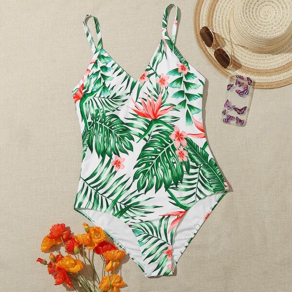 

Plus Tropical One Piece Swimsuit, Green