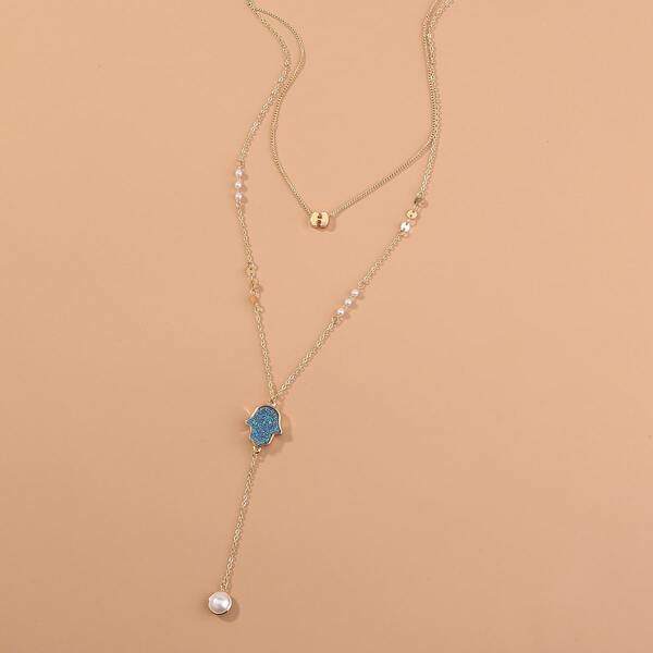

Hand Letter Pendant Necklace, Gold