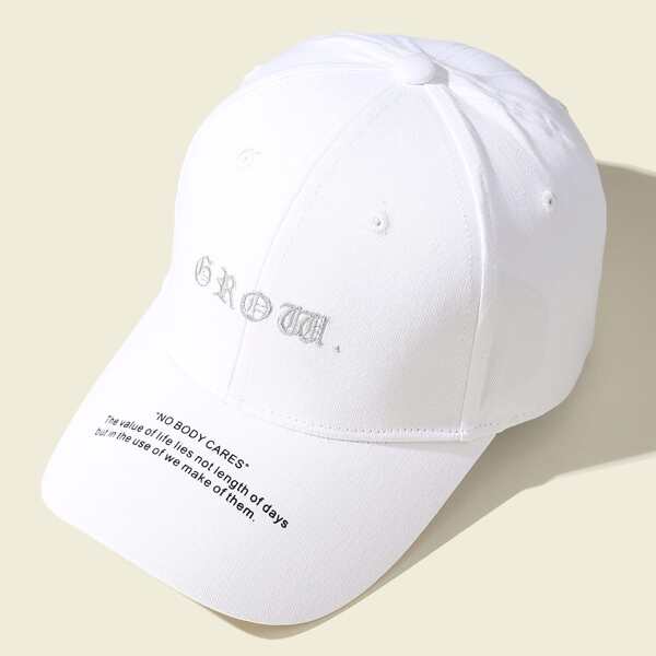

Slogan Graphic Baseball Cap, White