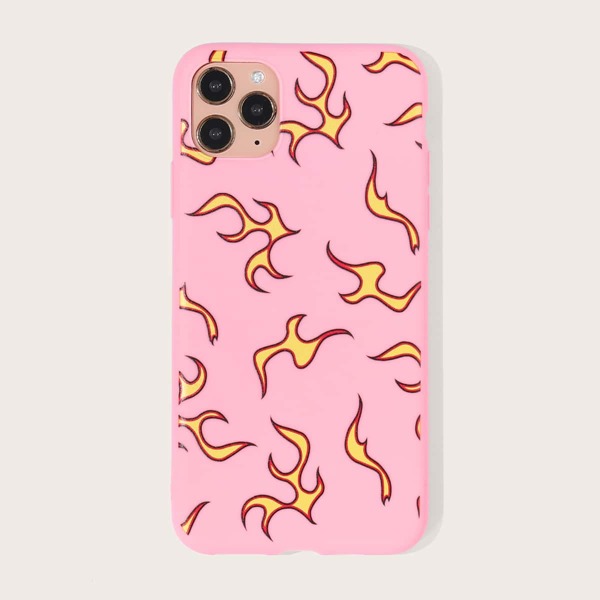 

Чехол для iPhone с принтом "пламя" 1шт, Розовые