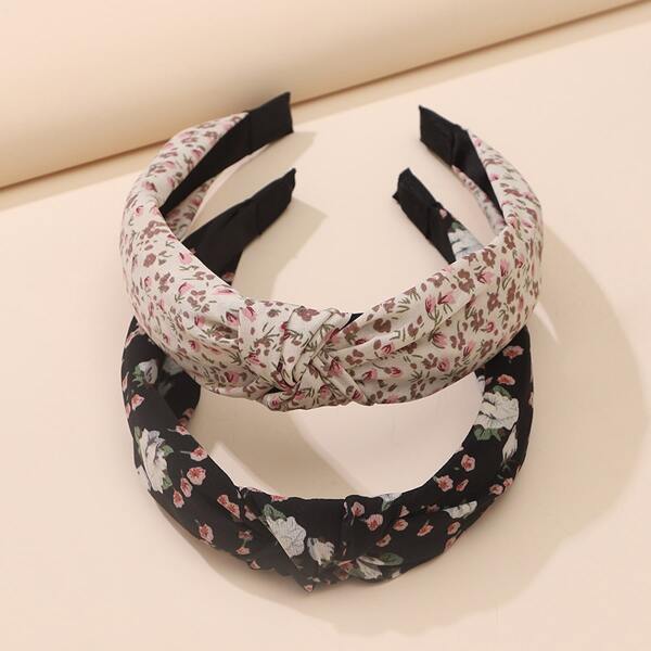 

2pcs Ditsy Flower Pattern Hair Hoop, Multicolor